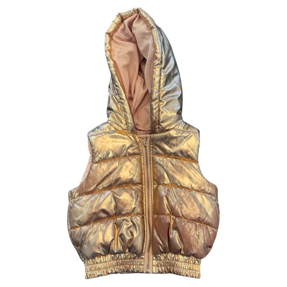 Janie and Jack rose gold winter vest in a size 6-12 month size